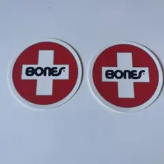 BONES スケートボード ステッカー 赤白 正規品