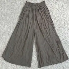 【イングINGNI】ワイドパンツ　薄手素材　まだまだ着れる　ウエストゴム　M