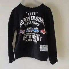 黒のグラフィックトレーナー裏シャギー