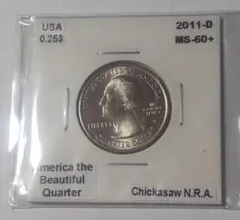 米国　2011デンバー造幣局　チカソー国立保養地記念　クォーター硬貨 MS60+