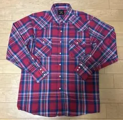 OLD古着 SADDLE KING チェック柄ウエスタンシャツ