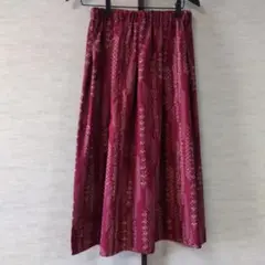 九の㉑　着物リメイク 　紬のタックギャザースカート