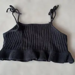 petit main ブラックビスチェ フリル裾