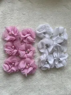 シフォンのお花デコレーションパーツ 12個セット