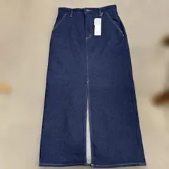 GU 裏起毛ネイビー デニム タイトスカート Mサイズ