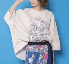 イズスカラー　562208：花コラージュ柄シルケット天竺チュニック 562208：花コラージュ柄シルケット天竺チュニックの通販-ScoLar