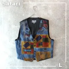 【90s VINTAGE】総柄ベスト☆メタルフック☆ネイティブ柄☆ブラウン L 90s VINTAGE】総柄ベスト☆メタルフック☆ネイティブ柄☆ブラウン L