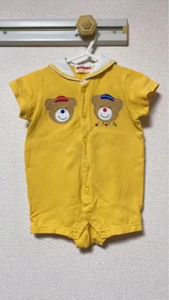 ミキハウス クマ刺繍ロンパース 70cm