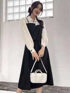 SHEIN DAZY シャツドレス ツーインワン カラーブロック ベルト