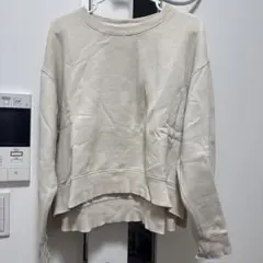 ZARA ラウンドネック トレーナー L クリーム