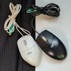 FUJITSU(ホワイト) hp(ブラック) 有線 マウス