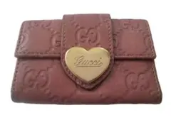 GUCCI グッチ ラブリー 6連キーケース GGシマ ハートプレート レザー