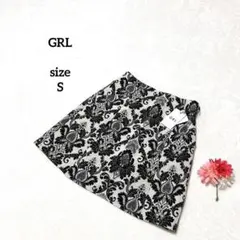 GRL グレイル ミニスカート Y2K 平成ギャル 総柄 カジュアル モノトーン