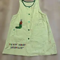 はらぺこあおむし エプロン 淡い緑色