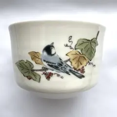 九谷焼 茶碗 抹茶碗 鳥文様 福美