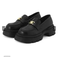 GRL モノグラムプレート　厚底ローファー　fa035