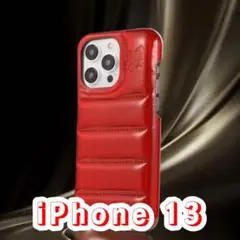 iPhone 13 ケース カバー 赤色 ダウンジャケット風 韓国 もこもこ