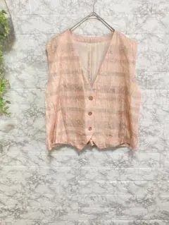 ノーブランド　レディース　Ｍサイズ　ピンク　ノースリーブスカートセットアップ