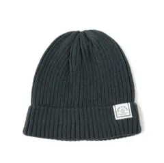B: MING by BEAMS キャップ ダークグリーン　リブ編みニット帽
