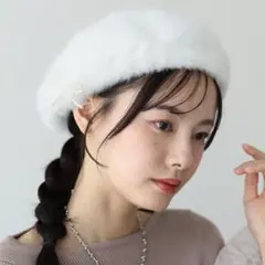 パールリボンファーベレー帽