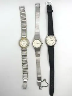 【稼働品】SEIKOセイコーなど　レディースクオーツ腕時計　3個セットまとめ売り