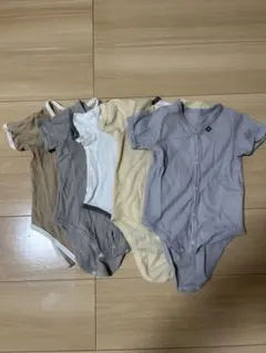 コットン製（ポリエステルも有）半袖ロンパース 5枚セット