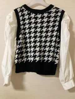 CHIP CLIP ハウンドトゥース ニットセーター