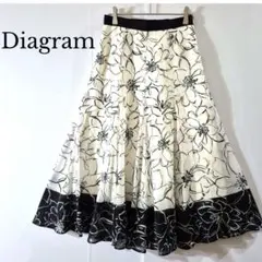 Diagram バイカラー フラワープリント スカート SIZE 36