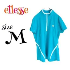 a378　ellesse エレッセ　テニスウェア　ポロシャツ　M　ハーフジップのサムネイル