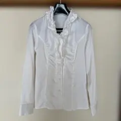 ブラウス 長袖 フォーマル 白 フリル