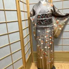 宝尽くし 小紋 着物 フルセット 袷 正絹 グレー 普段着物 名古屋帯NO4 宝尽くし 小紋 着物 フルセット 袷 正絹 グレー 普段着物 名古屋帯NO4