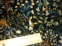 2m 　シャツコール生地　 森の動物 /黒地