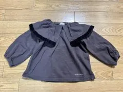 petit main ダークブラウン長袖トップス 80