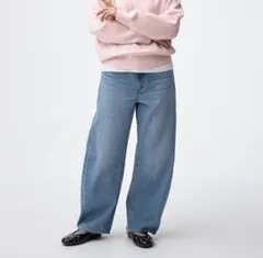 GU バレルレッグジーンズ 丈短め68cm ブルー