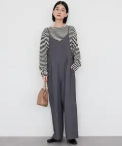 イージーケアキャミサロペット グレー サロペット レディース