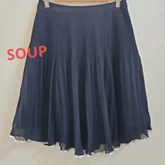ネイビー プリーツスカート SOUP ワールド シフォンのサムネイル