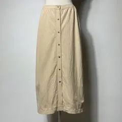 90s LANVIN 前開き スウェットロングスカート ベージュ Archiveのサムネイル