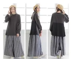 n'OrLABELバンドカラーバックプリーツシャツのサムネイル