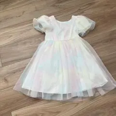 【美品】キッズドレス　ワンピース　パステルカラー フリル100cm