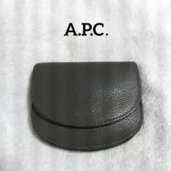 アーペーセー　コインケース　カーフレザー　シボ革加工　ロゴゴールドプリント