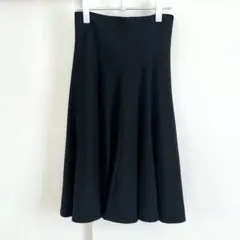 ZARAフレアスカート膝丈ミディアム丈黒ブラックSサイズ