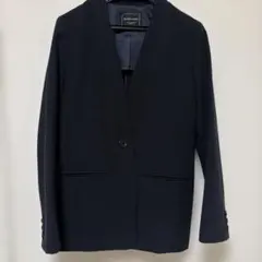 美品　BEAMS LIGHTS ノーカラー　ジャケット　ネイビー　濃紺