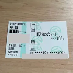 第85回皐月賞クロワデュノール単勝100円ハズレ馬券 競馬 ダービー馬