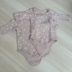 長袖ドット柄肌着　ボディスーツ　80cm