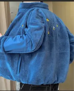 値下新品aimohaMenユニセックススタンドカラーボアジャケット2XLブルゾン