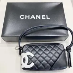 CHANEL シャネル カンボンライン ショルダーバッグ ブラック/ホワイト
