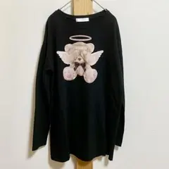 DEAR MY LOVE　ディアマイラブ くま　天使　黒　長袖カットソー　ロンTのサムネイル