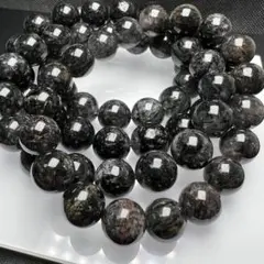 ブラックルチルクォーツ 11mm 1連分 ブレスレット2本セット