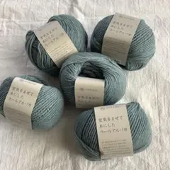 DARUMA ダルマ　空気をまぜて糸にしたウールアルパカ　ブルーグレー 5玉