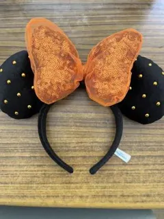 ミッキー耳カチューシャ オレンジリボン